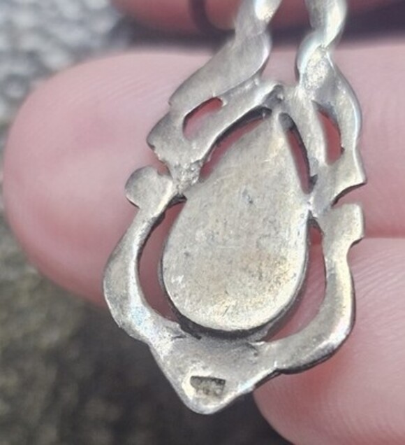 Vintage Stamped Sterling Silver 925 Black Onyx French Hook Dangle Earrings - Picture 5 of 8